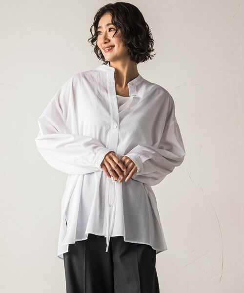la.f./ラ・エフ 【biyori】シアーシャツ&#8810;洗濯機で洗える&#8811; ホワイト 9号