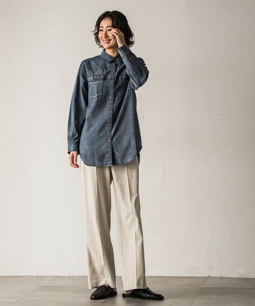 la.f... / ラ・エフ シャツ・ブラウス | 【biyori】シアーデニムシャツ≪手洗い可能≫ | 詳細5