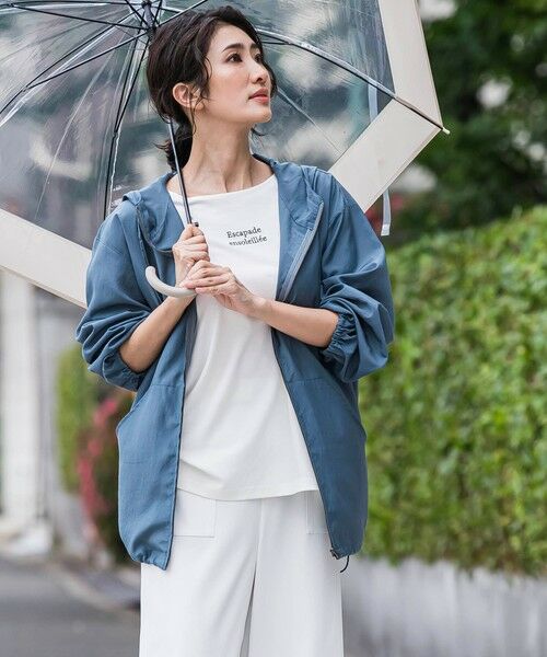 la.f./ラ・エフ 梅雨時期も安心、撥水パーカー≪洗濯機で洗える≫ ブルー 7号 la.f./ラ・エフ 梅雨時期も安心、撥水パーカー≪洗濯機で洗える≫ ブルー 7号