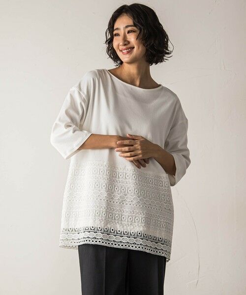 la.f... / ラ・エフ カットソー | 【biyori】""裾に咲くレース""日常がさりげなくときめきくカットソー≪洗濯機で洗える≫ | 詳細1