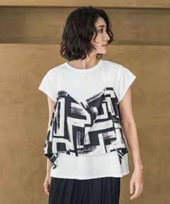 la.f... / ラ・エフ カットソー | 【WEB限定】配色スカーフプリントカットソー≪洗濯機で洗える≫