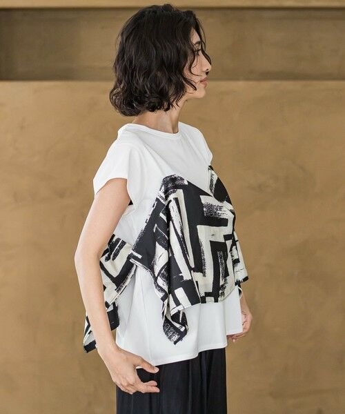 la.f... / ラ・エフ カットソー | 【WEB限定】配色スカーフプリントカットソー≪洗濯機で洗える≫ | 詳細3