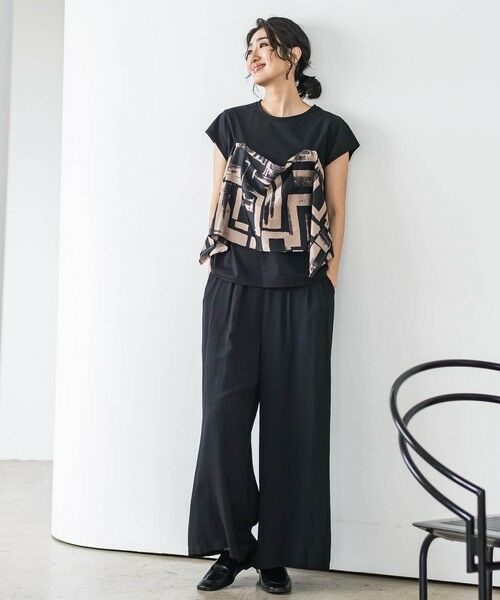 la.f... / ラ・エフ カットソー | 【WEB限定】配色スカーフプリントカットソー≪洗濯機で洗える≫ | 詳細27