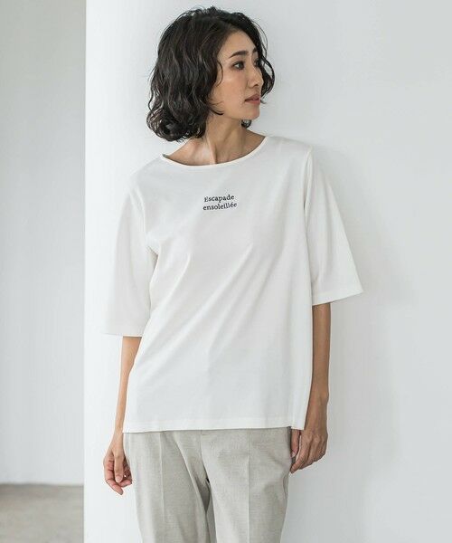 la.f... / ラ・エフ カットソー | 【biyori】刺繍ロゴTシャツ≪洗濯機で洗える≫ | 詳細1