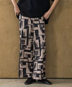 la.f... / ラ・エフ その他パンツ | 【WEB限定】配色スカーフプリントワイドパンツ≪手洗い可能≫