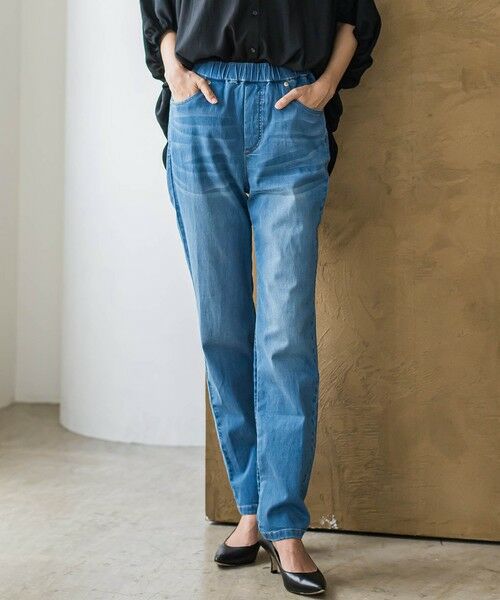 la.f./ラ・エフ 【biyori】"しゃがんでも走っても、ノンストレス"デニムレギパン≪洗濯機で洗える≫ ブルー 11号 la.f./ラ・エフ 【biyori】"しゃがんでも走っても、ノンストレス"デニムレギパン≪洗濯機で洗える≫ ブルー 11号