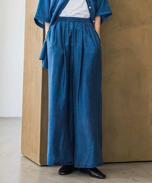 la.f./ラ・エフ 【biyori】"風と歩く、大人のシアー"デニムワイドパンツ≪洗濯機で洗える≫ ネイビー 7号 la.f./ラ・エフ 【biyori】"風と歩く、大人のシアー"デニムワイドパンツ≪洗濯機で洗える≫ ネイビー 7号