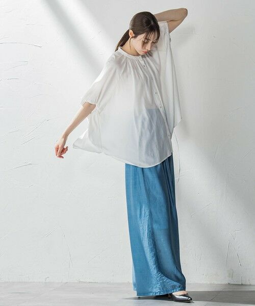 la.f... / ラ・エフ デニムパンツ | 【biyori】""風と歩く、大人のシアー""デニムワイドパンツ≪洗濯機で洗える≫ | 詳細13