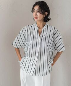 la.f... / ラ・エフ シャツ・ブラウス | 半袖ストライプブラウス≪洗濯機で洗える≫