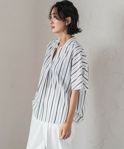 la.f... / ラ・エフ シャツ・ブラウス | 半袖ストライプブラウス≪洗濯機で洗える≫ | 詳細1