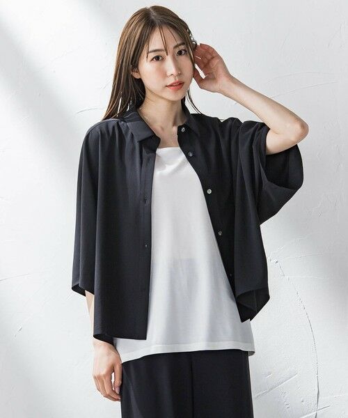 la.f... / ラ・エフ シャツ・ブラウス | キレリシャツブラウス≪洗濯機で洗える≫（ブラック）