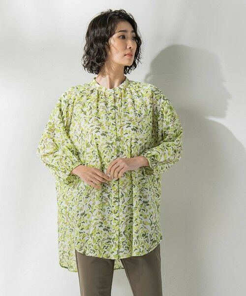 la.f./ラ・エフ 【biyori】手描き柄ブラウス≪洗濯機で洗える≫ グリーン系その他 9号 la.f./ラ・エフ 【biyori】手描き柄ブラウス≪洗濯機で洗える≫ グリーン系その他 9号