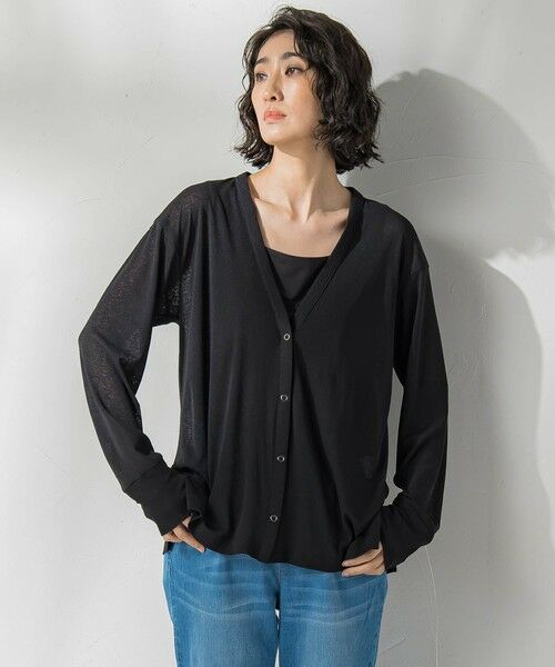 la.f... / ラ・エフ カーディガン・ボレロ | シアーVネックカットソー≪洗濯機で洗える≫ | 詳細1