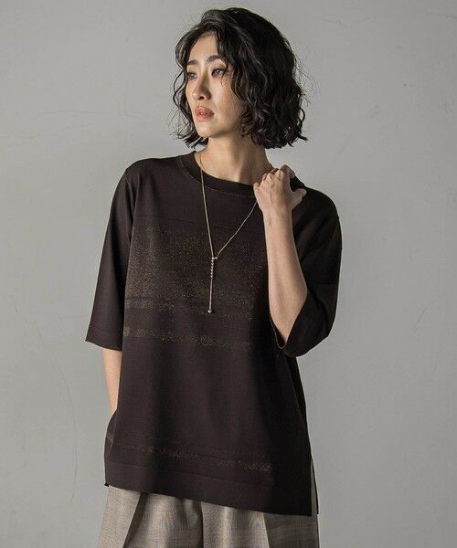 ボーダーニットF XGFKT02J3 ボーダー ハーフジップアップ ニット