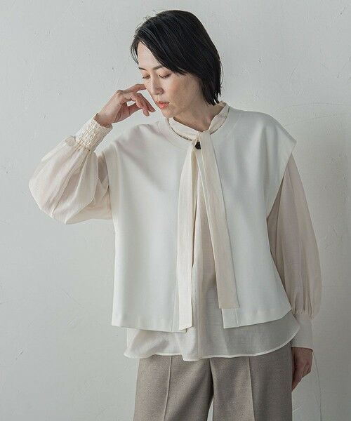 la.f... / ラ・エフ シャツ・ブラウス | シャイニーボウタイブラウス≪洗濯機で洗える≫ | 詳細1