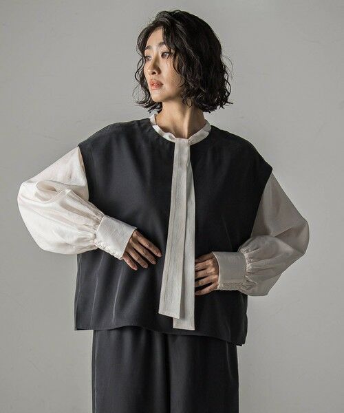 la.f... / ラ・エフ シャツ・ブラウス | シャイニーボウタイブラウス≪洗濯機で洗える≫ | 詳細11