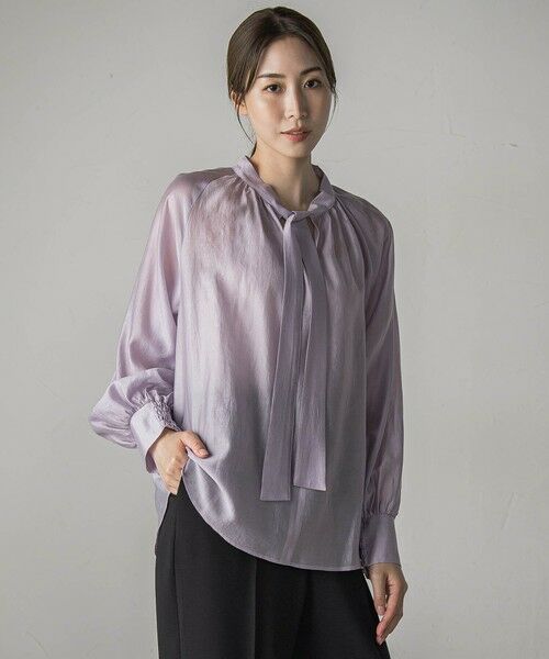 la.f... / ラ・エフ シャツ・ブラウス | シャイニーボウタイブラウス≪洗濯機で洗える≫ | 詳細28