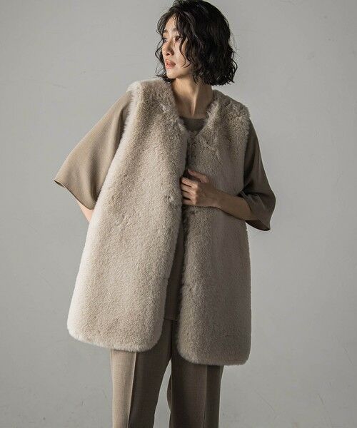 la.f... / ラ・エフ ダウンジャケット・ベスト | 【biyori】""表も裏も主役""リバーシブルフェイクファーベスト | 詳細5