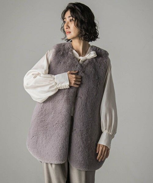 la.f... / ラ・エフ ダウンジャケット・ベスト | 【biyori】""表も裏も主役""リバーシブルフェイクファーベスト | 詳細11