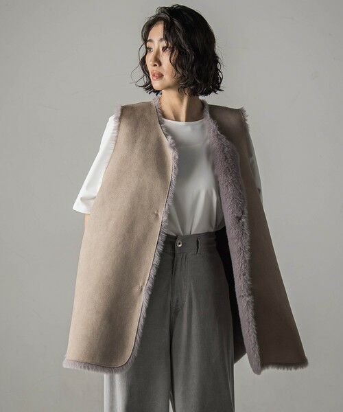 la.f... / ラ・エフ ダウンジャケット・ベスト | 【biyori】""表も裏も主役""リバーシブルフェイクファーベスト | 詳細16