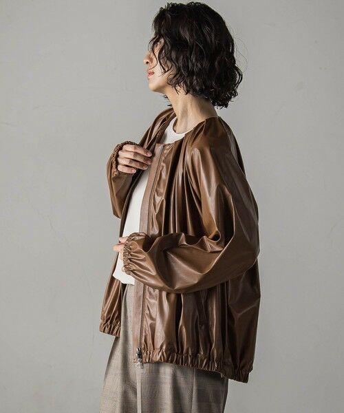 la.f... / ラ・エフ テーラードジャケット | フェイクレザーブルゾン≪手洗い可能≫ | 詳細1