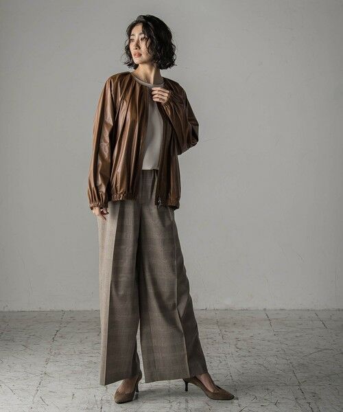 la.f... / ラ・エフ テーラードジャケット | フェイクレザーブルゾン≪手洗い可能≫ | 詳細4