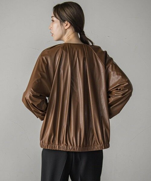 la.f... / ラ・エフ テーラードジャケット | フェイクレザーブルゾン≪手洗い可能≫ | 詳細7