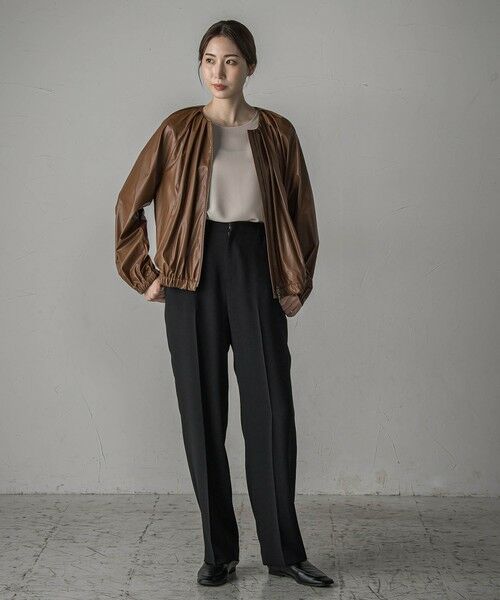 la.f... / ラ・エフ テーラードジャケット | フェイクレザーブルゾン≪手洗い可能≫ | 詳細8