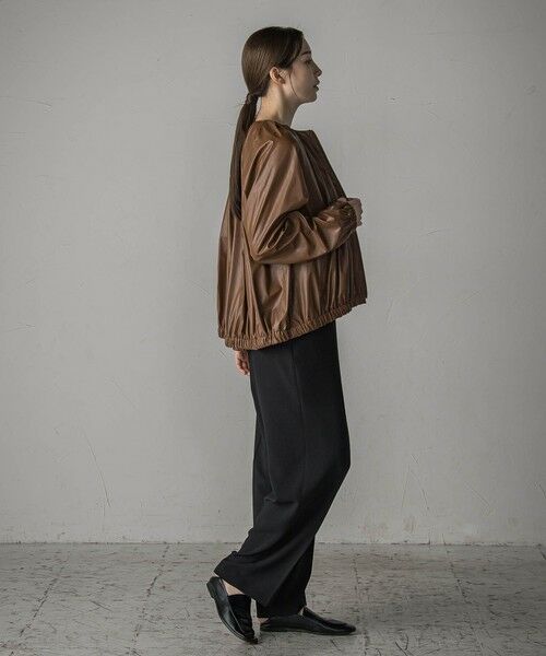 la.f... / ラ・エフ テーラードジャケット | フェイクレザーブルゾン≪手洗い可能≫ | 詳細9