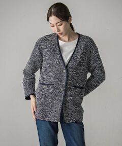 la.f... / ラ・エフ カーディガン・ボレロ | 【biyori】”ストレスフリーな着心地”ツイードジャージカーディガン≪洗濯機で洗える≫