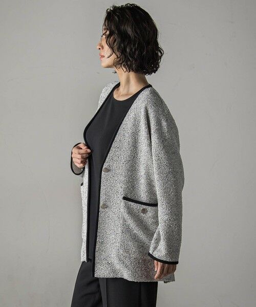 la.f... / ラ・エフ カーディガン・ボレロ | 【biyori】”ストレスフリーな着心地”ツイードジャージカーディガン≪洗濯機で洗える≫ | 詳細2