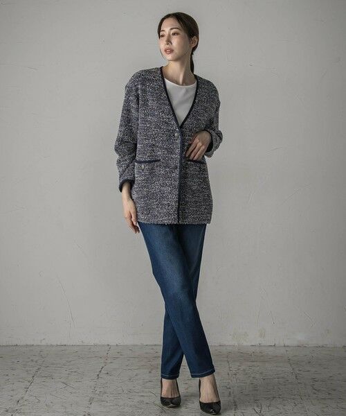 la.f... / ラ・エフ カーディガン・ボレロ | 【biyori】”ストレスフリーな着心地”ツイードジャージカーディガン≪洗濯機で洗える≫ | 詳細13