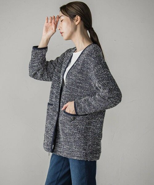 la.f... / ラ・エフ カーディガン・ボレロ | 【biyori】”ストレスフリーな着心地”ツイードジャージカーディガン≪洗濯機で洗える≫ | 詳細11