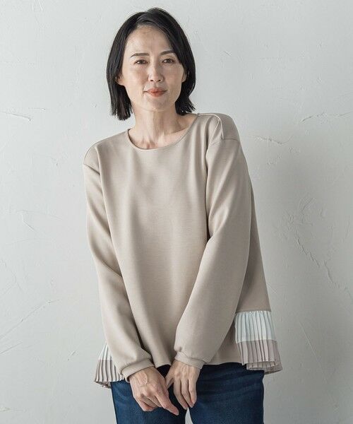 la.f... / ラ・エフ カットソー | 【biyori】ライトダンボールプリーツ切り替えカットソー≪洗濯機で洗える≫ | 詳細1