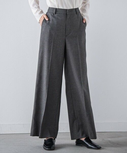 la.f./ラ・エフ キラメキストレッチワイドパンツ&#8810;洗濯機で洗える&#8811; ブラック 11号