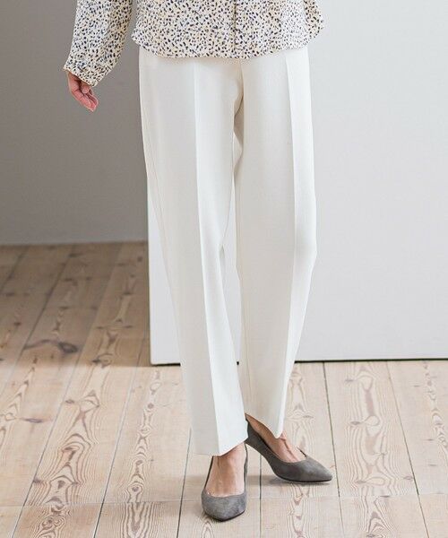 la.f./ラ・エフ ピクシエスタストレートパンツ≪洗濯機で洗える≫ ホワイト 7号 la.f./ラ・エフ ピクシエスタストレートパンツ≪洗濯機で洗える≫ ホワイト 7号