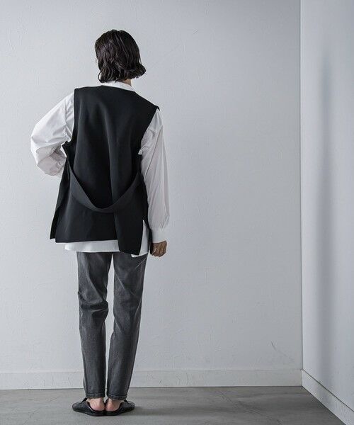 la.f... / ラ・エフ ダウンジャケット・ベスト | ""後姿もこなれ感""スポンディッシュニットジレ≪手洗い可能≫ | 詳細11