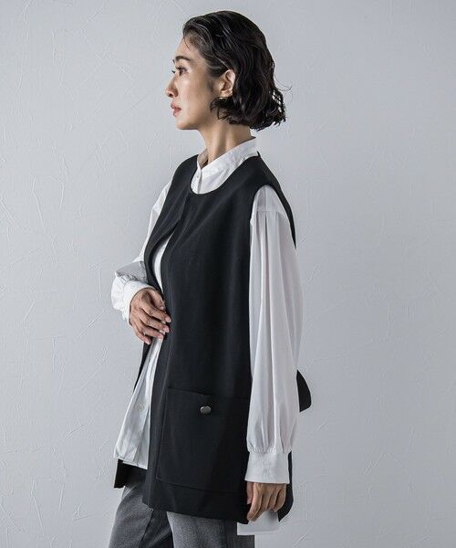 la.f... / ラ・エフ ダウンジャケット・ベスト | ""後姿もこなれ感""スポンディッシュニットジレ≪手洗い可能≫ | 詳細8