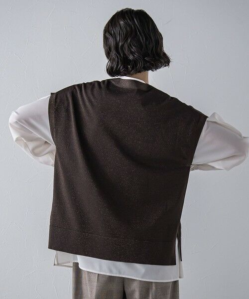 la.f... / ラ・エフ ダウンジャケット・ベスト | ”一枚でもレイヤードにも”ラメニットジレ≪手洗い可能≫ | 詳細2