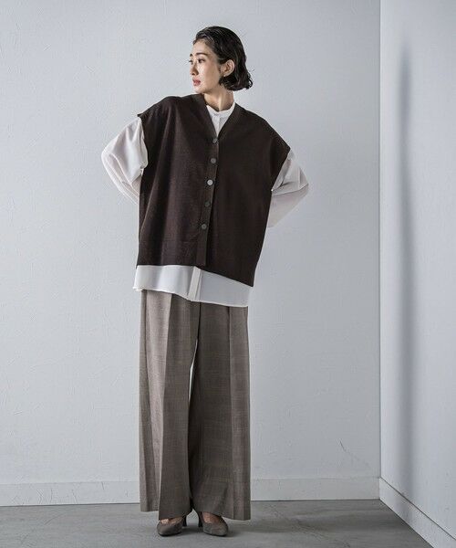 la.f... / ラ・エフ ダウンジャケット・ベスト | ”一枚でもレイヤードにも”ラメニットジレ≪手洗い可能≫ | 詳細3