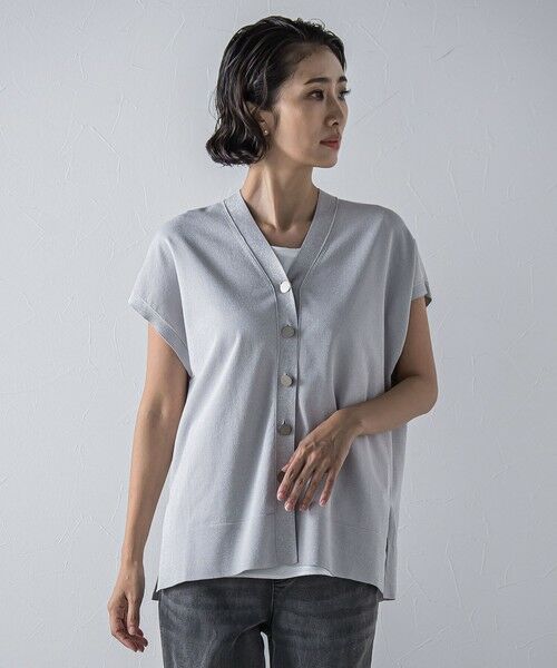 la.f... / ラ・エフ ダウンジャケット・ベスト | ”一枚でもレイヤードにも”ラメニットジレ≪手洗い可能≫ | 詳細12