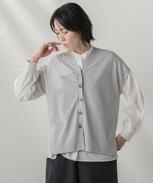 la.f... / ラ・エフ ダウンジャケット・ベスト | ”一枚でもレイヤードにも”ラメニットジレ≪手洗い可能≫ | 詳細17