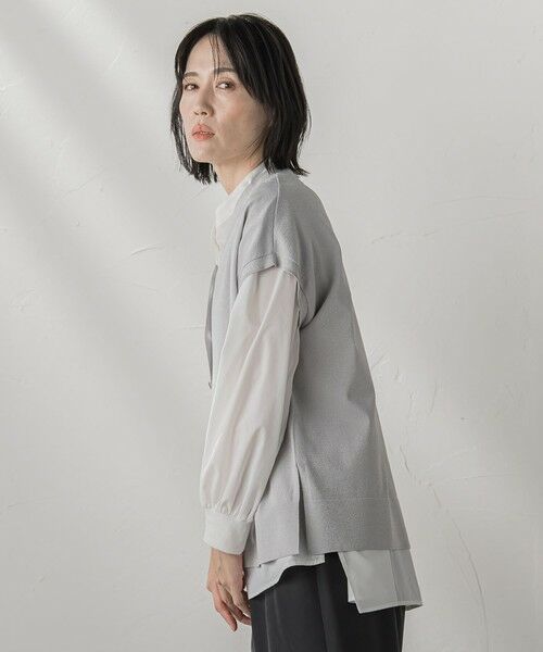 la.f... / ラ・エフ ダウンジャケット・ベスト | ”一枚でもレイヤードにも”ラメニットジレ≪手洗い可能≫ | 詳細18