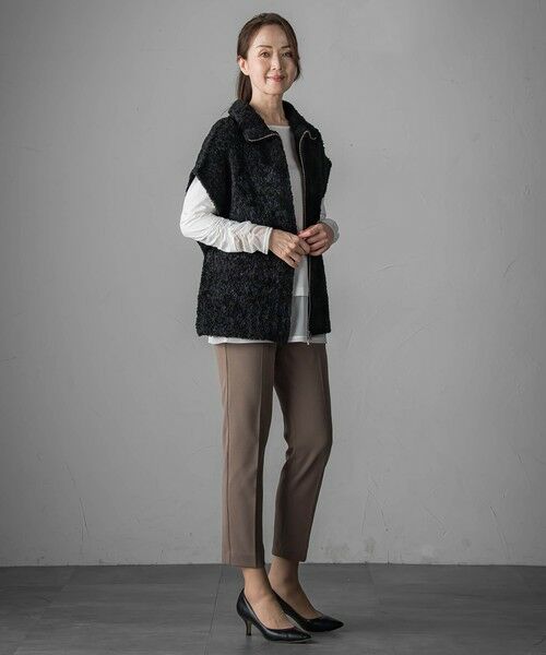 la.f... / ラ・エフ ニット・セーター | カーリングヤーンジップジレ≪手洗い可能≫ | 詳細11