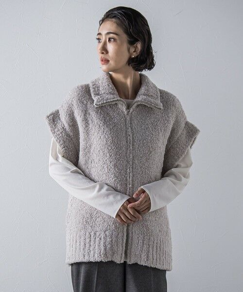la.f... / ラ・エフ ニット・セーター | カーリングヤーンジップジレ≪手洗い可能≫ | 詳細17