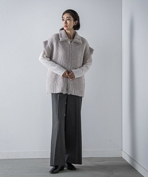 la.f... / ラ・エフ ニット・セーター | カーリングヤーンジップジレ≪手洗い可能≫ | 詳細20
