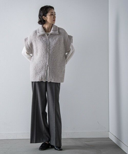 la.f... / ラ・エフ ニット・セーター | カーリングヤーンジップジレ≪手洗い可能≫ | 詳細21