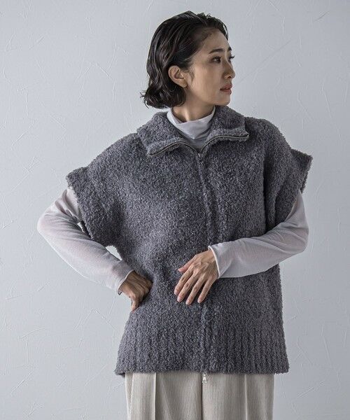 la.f... / ラ・エフ ニット・セーター | カーリングヤーンジップジレ≪手洗い可能≫ | 詳細22