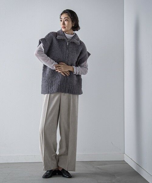 la.f... / ラ・エフ ニット・セーター | カーリングヤーンジップジレ≪手洗い可能≫ | 詳細25