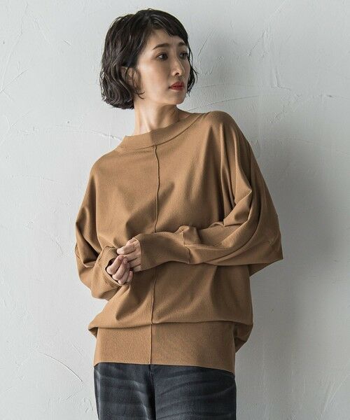 la.f... / ラ・エフ ニット・セーター | ストレッチドルマンニット≪手洗い可能≫（キャメル）